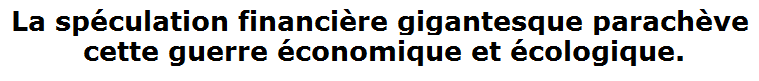 La speculation financiere gigantesque paracheve cette guerre economique et ecologique 1